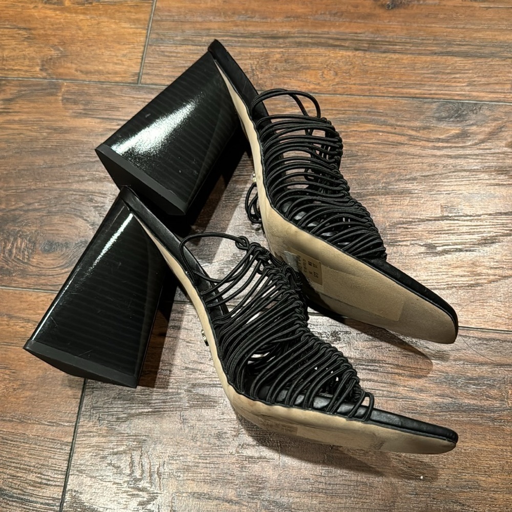 Sam Edelman Black Braided Strap Block Heel Mule - Picture 14 of 15
